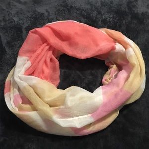 Pink blocked infinity scarf